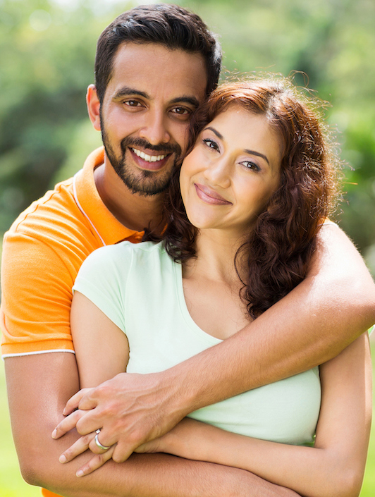 lovely young indian couple outdoors